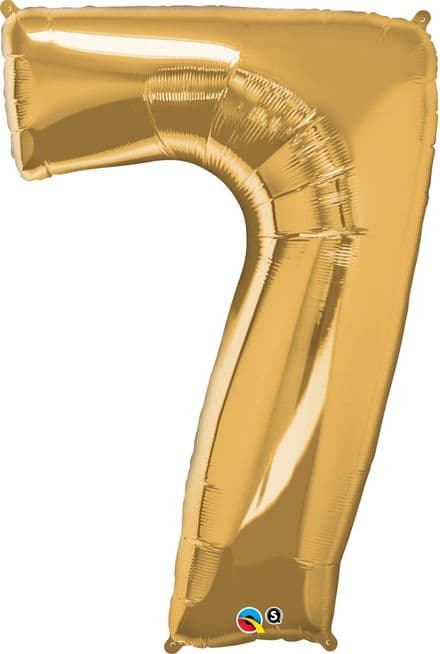 Number 7 Gold Super Shape Number Foil Balloon