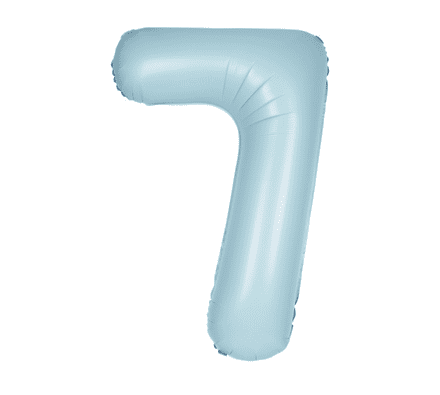 Number 7 Matte Blue Super Shape Number Foil Balloon