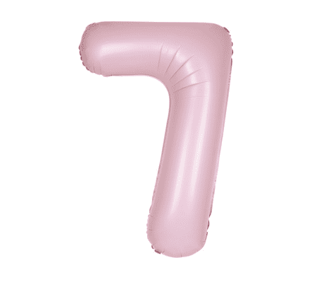 Number 7 Matte Pink Super Shape Number Foil Balloon