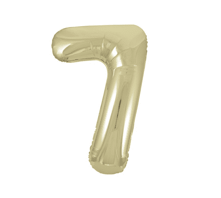Number 7 Old Gold Super Shape Number Foil Balloon
