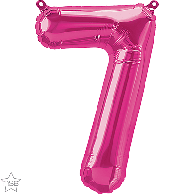 Number 7 Pink Mini Air-Fill Foil Balloon