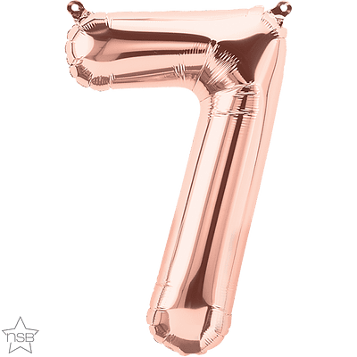 Number 7 Rose Gold Mini Air-Fill Foil Balloon