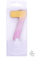 Number 7 Rose Gold Ombre Candle