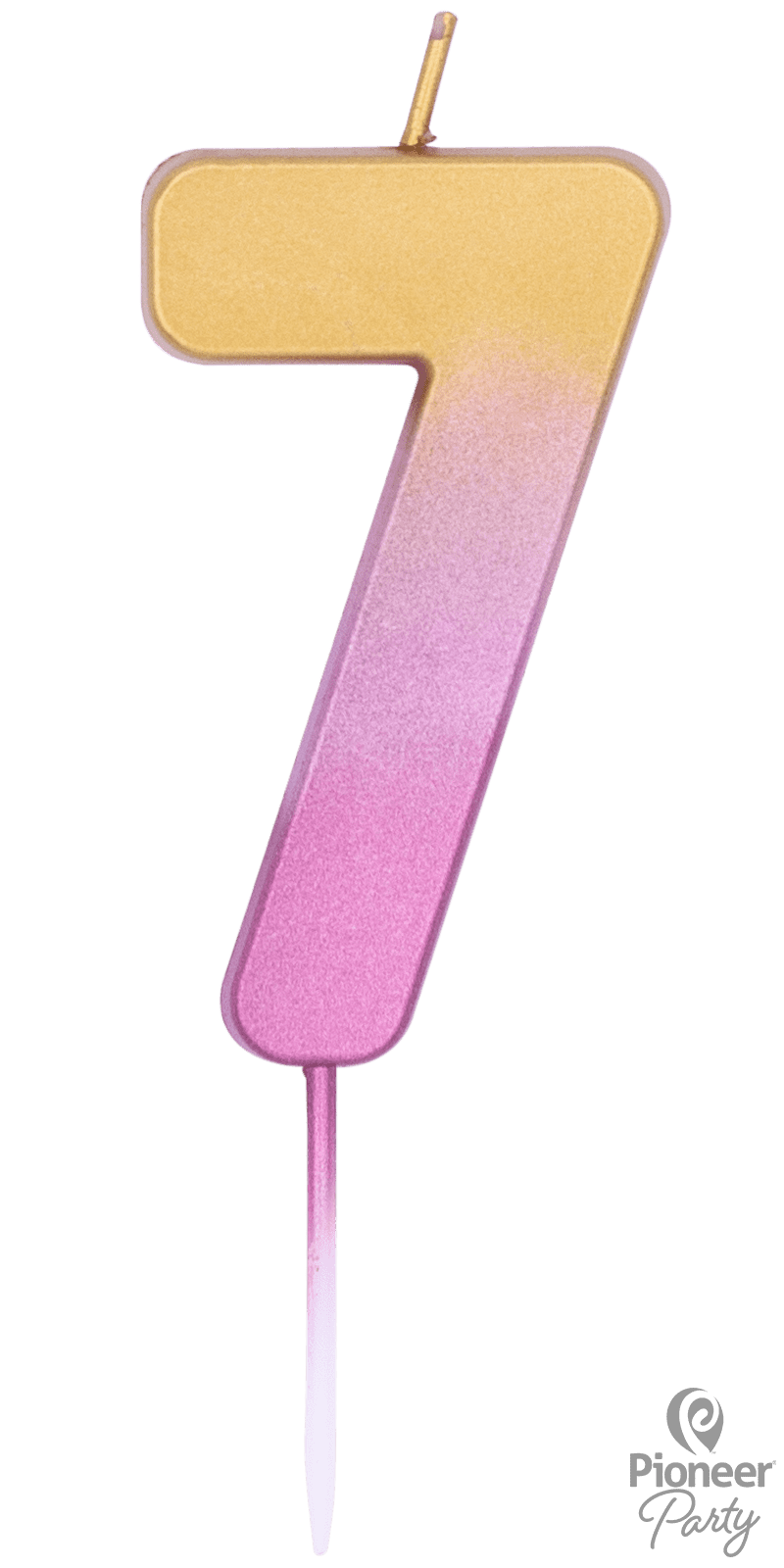 Number 7 Rose Gold Ombre Candle