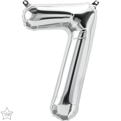 Number 7 Silver Mini Air-Fill Foil Balloon