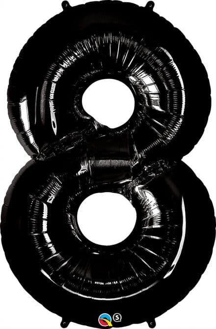Number 8 Black Super Shape Number Foil Balloon