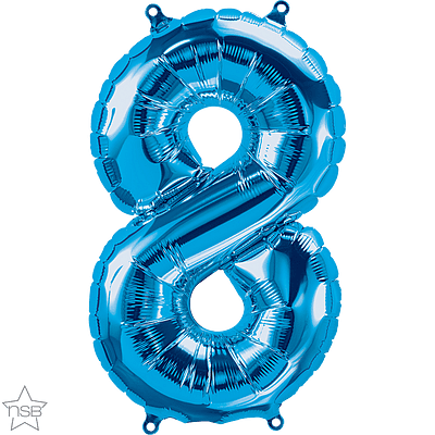 Number 8 Blue Mini Air-Fill Foil Balloon