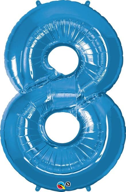 Number 8 Blue Super Shape Number Foil Balloon