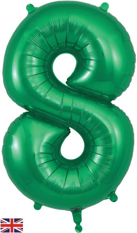 Number 8 Green Super Shape Number Foil Balloon