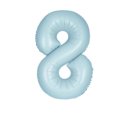 Number 8 Matte Blue Super Shape Number Foil Balloon