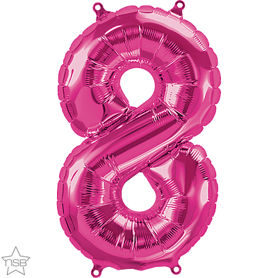 Number 8 Pink Mini Air-Fill Foil Balloon