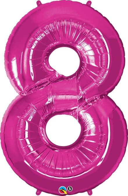 Number 8 Pink Super Shape Number Foil Balloon
