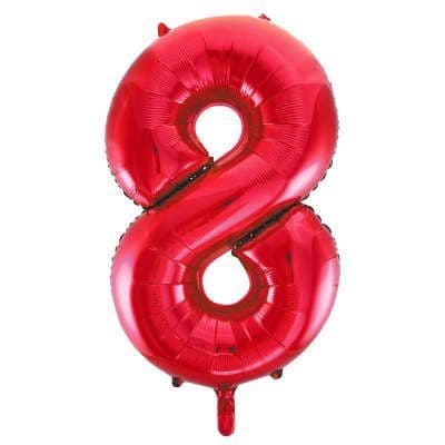 Number 8 Red Super Shape Number Foil Balloon