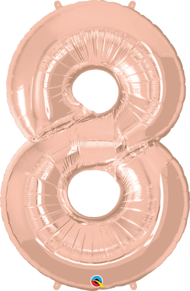 Number 8 Rose Gold Super Shape Number Foil Balloon
