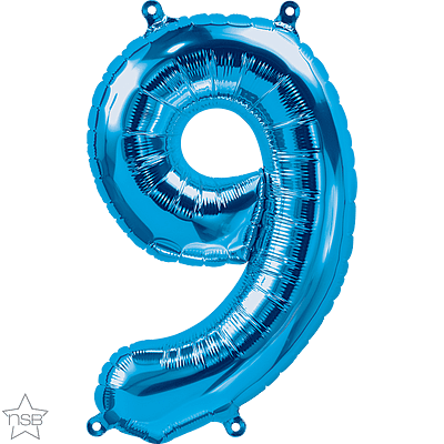 Number 9 Blue Mini Air-Fill Foil Balloon