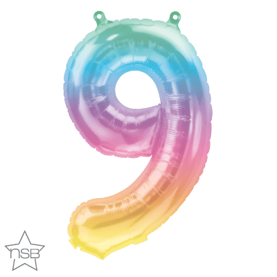 Number 9 Jelli Ombre Mini Air-Fill Foil Balloon