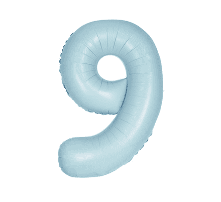 Number 9 Matte Blue Super Shape Number Foil Balloon