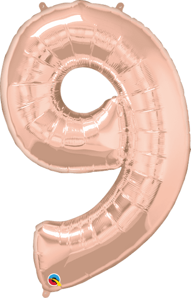 Number 9 Rose Gold Super Shape Number Foil Balloon