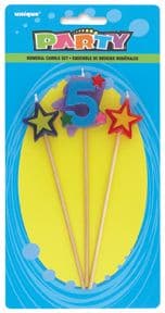 Number Five 5 Number Stars Birthday Cake Candles