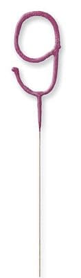 Number Nine Cake Sparkler In Pink
