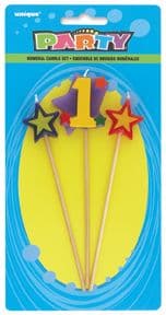 Number One 1 Number Stars Birthday Cake Candles