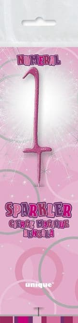 Number One Cake Sparkler In Pink