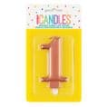 Number One Rose Gold Metallic Birthday Cake Candle