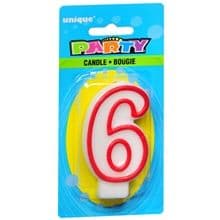 Number Six 6 Birthday Cake Candle