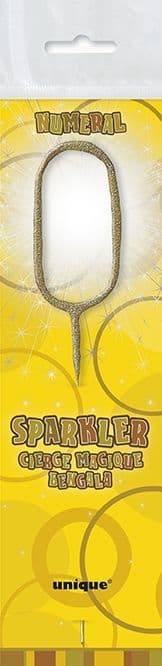 Number Sparkler 0 In Gold