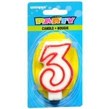 Number Three 3 Birthday Cake Candle
