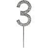 Number Three Diamante on Stem
