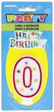 Number Zero 0 Birthday Cake Candle With Topper