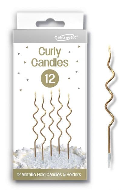 Oaktree Curly Gold Candles