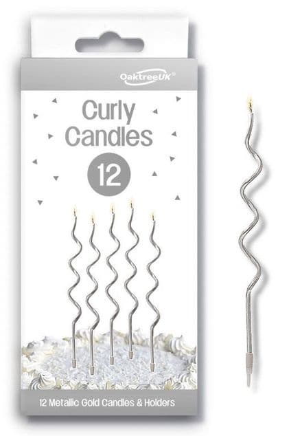 Oaktree Curly Silver Candles