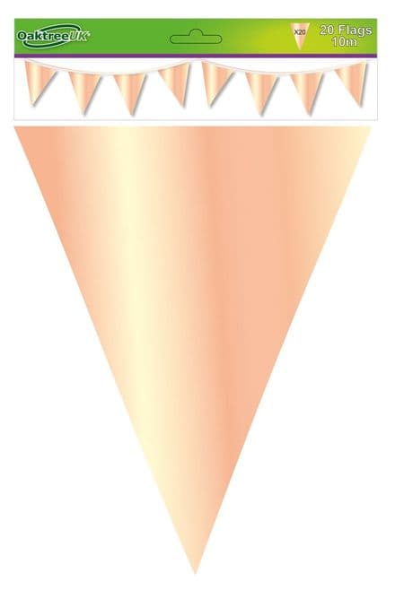 Oaktree Flag Bunting In Plastic 10m Rose Gold