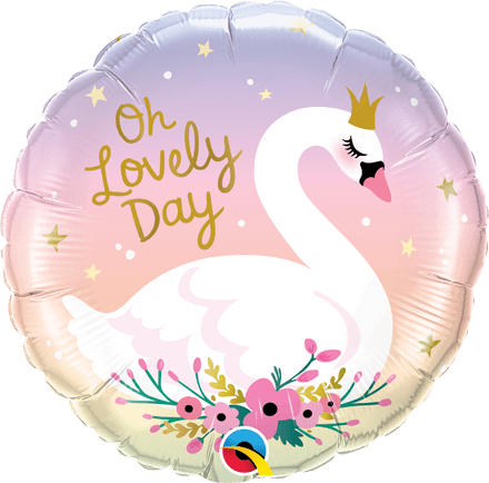 Oh Lovely Day Swan Foil Helium Balloon