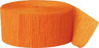 Orange Crepe Paper Streamer Roll 81ft