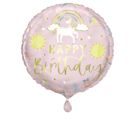 Pale Pink Birthday Unicorn Foil Helium Balloon