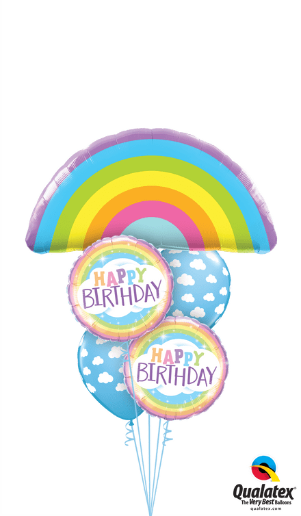 Pastel Rainbow Birthday Foil & Latex Bouquet