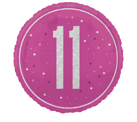 Pink 11 Birthday Foil Balloon