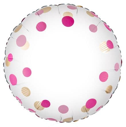 Pink and Gold Dots Foil Balloon - Add Your Own Age