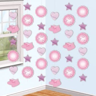 Pink Baby Booties String Decoration