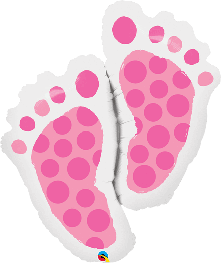 Pink Baby Footprints Super Shape Foil Balloon