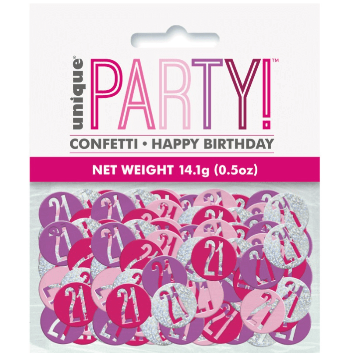 Pink Glitz 21st Birthday Party Confetti 14g