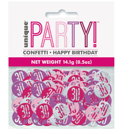 Pink Glitz 30th Birthday Party Confetti 14g