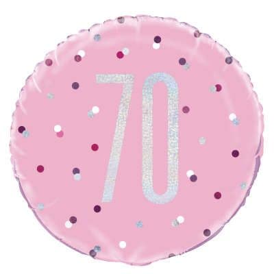 Pink Glitz '70th' Foil Balloon