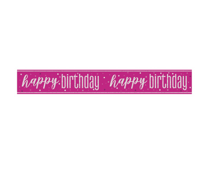 Pink Glitz 'Happy Birthday' Banner