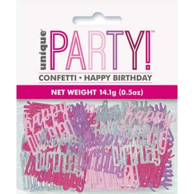 Pink Glitz 'Happy Birthday' Party Confetti 14g