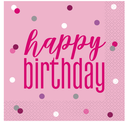 Pink Glitz Paper Party Luncheon Napkins