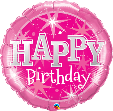 Pink 'Happy Birthday' Sparkle Super Shape Foil Balloon